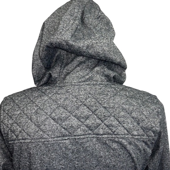 Columbia Women's Gray Heathered Fleece Hoodie Jacket Full Zip Quilted Size Small - Picture 4 of 5